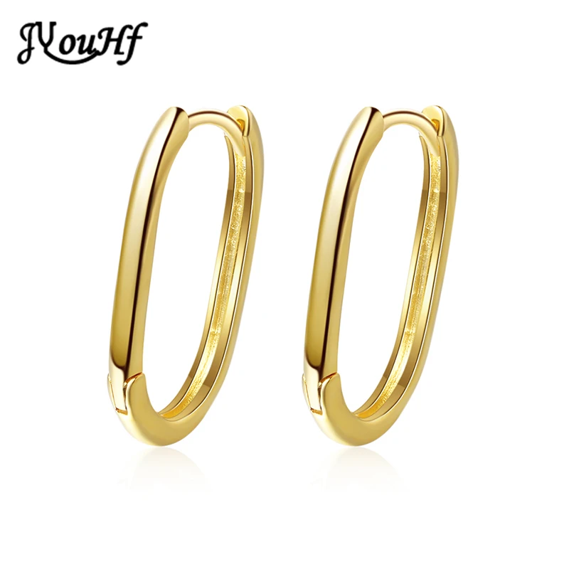 JYouHF New Fashion Oval Geometric Stud Earrings for Women Big Gold Silver Color Classic Casual Party Jewelry Oorbellen | Украшения и