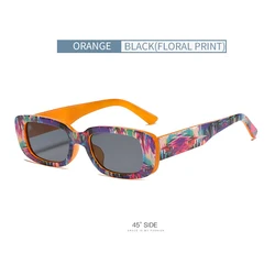 2021 new flower pattern small square sunglasses color pattern sunglasses ladies square sunglasses