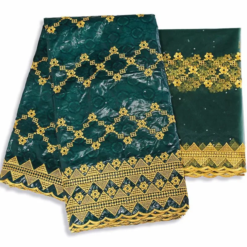 Новое поступление африканская Базен riche ткань с бисером шнур кружевная ткань морская парча ткань для свадьбы KY121408