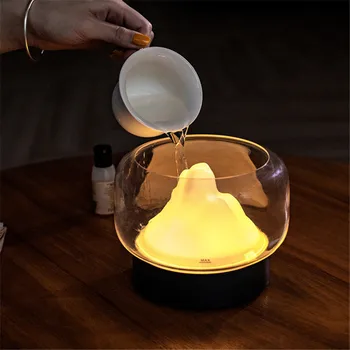 

Mountain Shape LED Humidifier Night Light Aromatherapy Atomization Lamp Timing Adjustment Mount Office Room Study Decor Lampara
