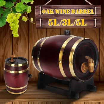 Dispensador de barril de vino de madera de roble Vintage, 1,5/3/5L, para Whisky, Bourbon, Tequila, bodega, fermentador de vino, accesorios para elaboración del hogar