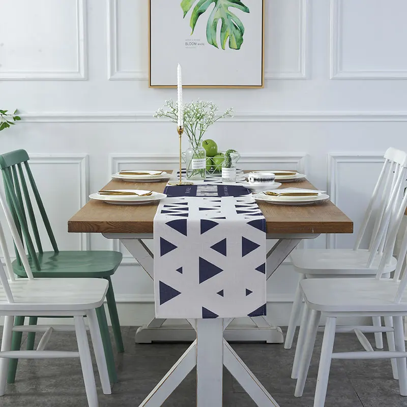 

DEFU fashion simple waterproof linen table runner Modern table cloth Wedding Party Home hotel table decorative resistant dirty