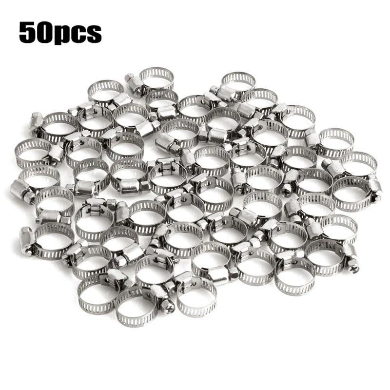 

1/2-3/4 Inch Adjustable Stainless Steel Drive Hose Clamps Fuel Line Worm 50x