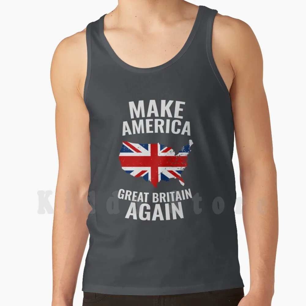 Make America Gran Bretagna Di Nuovo Canottiere Canottiera 100% Cotone British Brits Gran Bretagna Queen Elizabeth Queen God Salva La Regina