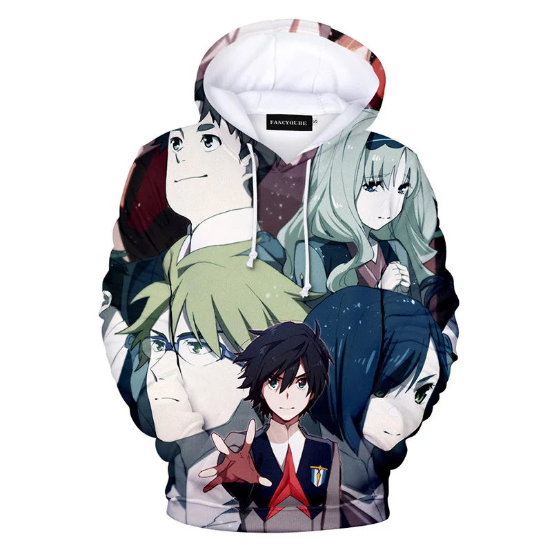 Darling In The Franxx толстовки женские с длинным рукавом толстовки с капюшоном повседневные трендовые уличные толстовки Sudaderas de mujer