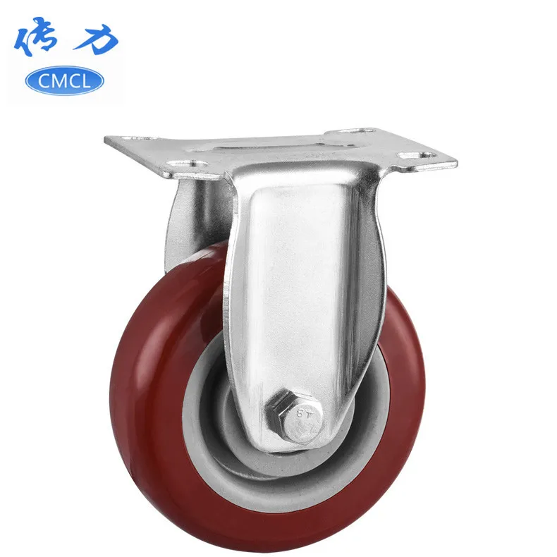 

4 Pcs/Lot 4-inch Casters Medium Jujube Red Biaxial Pvc Directional Caster With Diameter Of 10cm, Mute Wheel, Industrial Oven