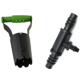 

1 Pcs Manual Weeder Shovel Gardening Weeding Transplanting & 10 Pcs Tee Connector Pipe Garden Watering Irrigation