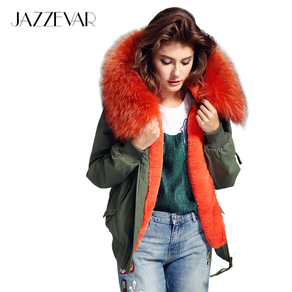 JAZZVAR 2019 Новая куртка зимняя высокая мода уличная женская бомбер с капюшоном