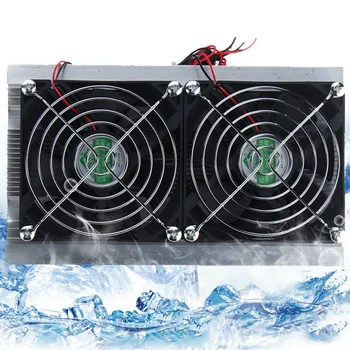 

Black-rimmed Cooling Fan 12V 10A Cooler Silent Dual Thermoelectric Peltier refrigeration system cooler dual fans Cooling System