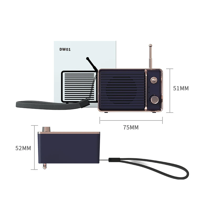 DW01 3D объемный Bluetooth 5,0 динамик мини ретро перезаряжаемый аудио портативный тяжелый бас путешествия открытый милый беспроводной USB динамик