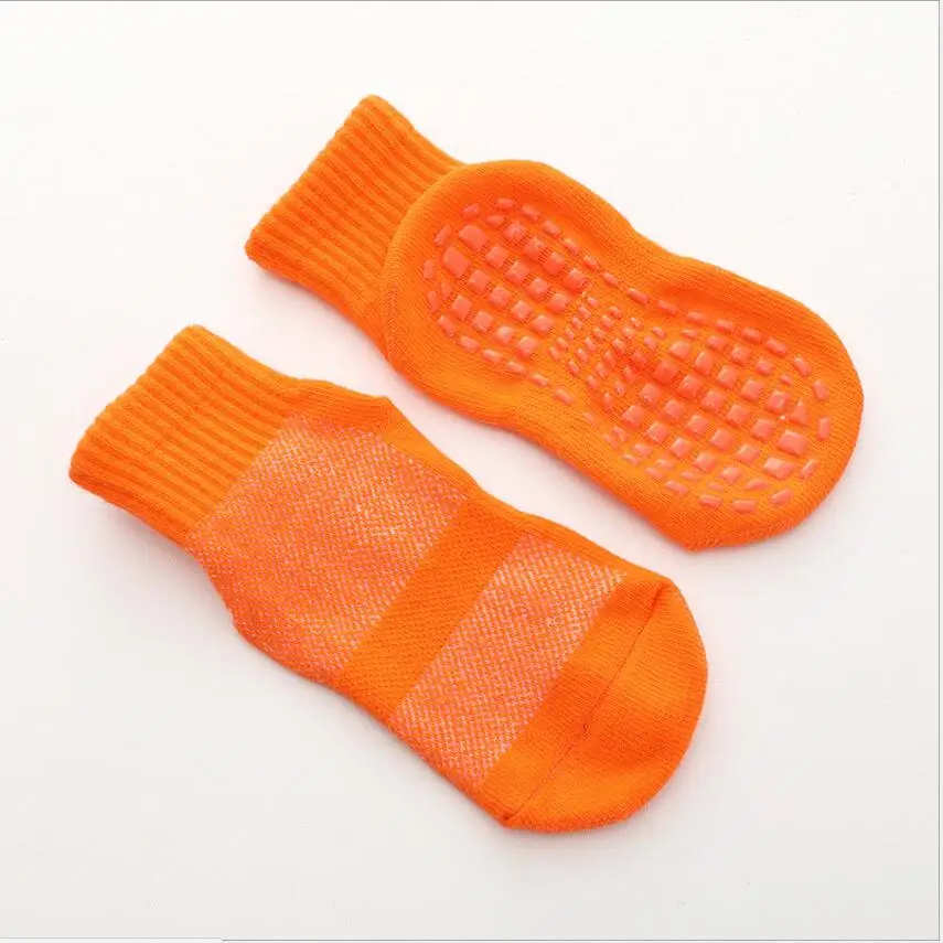 Orange Socks Противоскользящие носки для мальчиков и девочек, мягкие, комнатные, для улицы, вечерние, для игр, короткие, с батутом, детские противоскользящие носки, детские носки - Цвет: Orange Socks