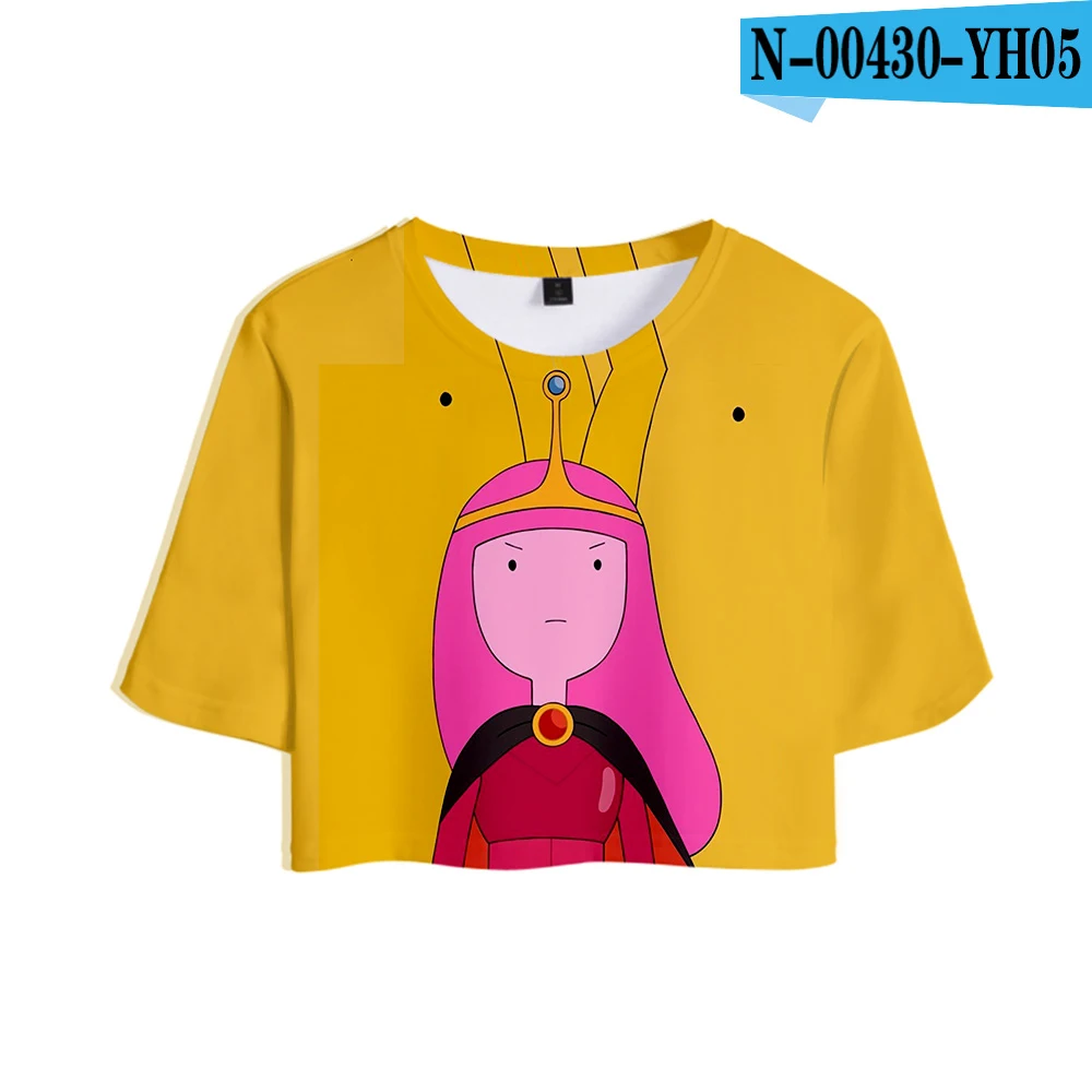 Adventure Time Print Midriff-baring футболка сексуальная женская модная популярная Повседневная футболка Harajuku короткий рукав горячая распродажа - Цвет: picture color