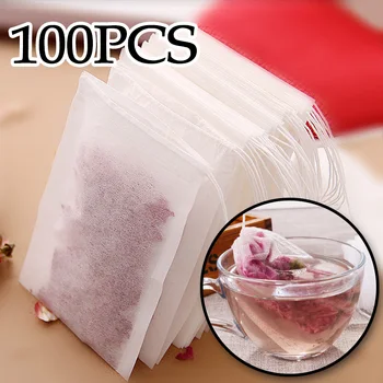 

100Pcs/Lot Teabags Empty Tea Bags With String Heal Seal Filter Paper for Herb Loose Tea