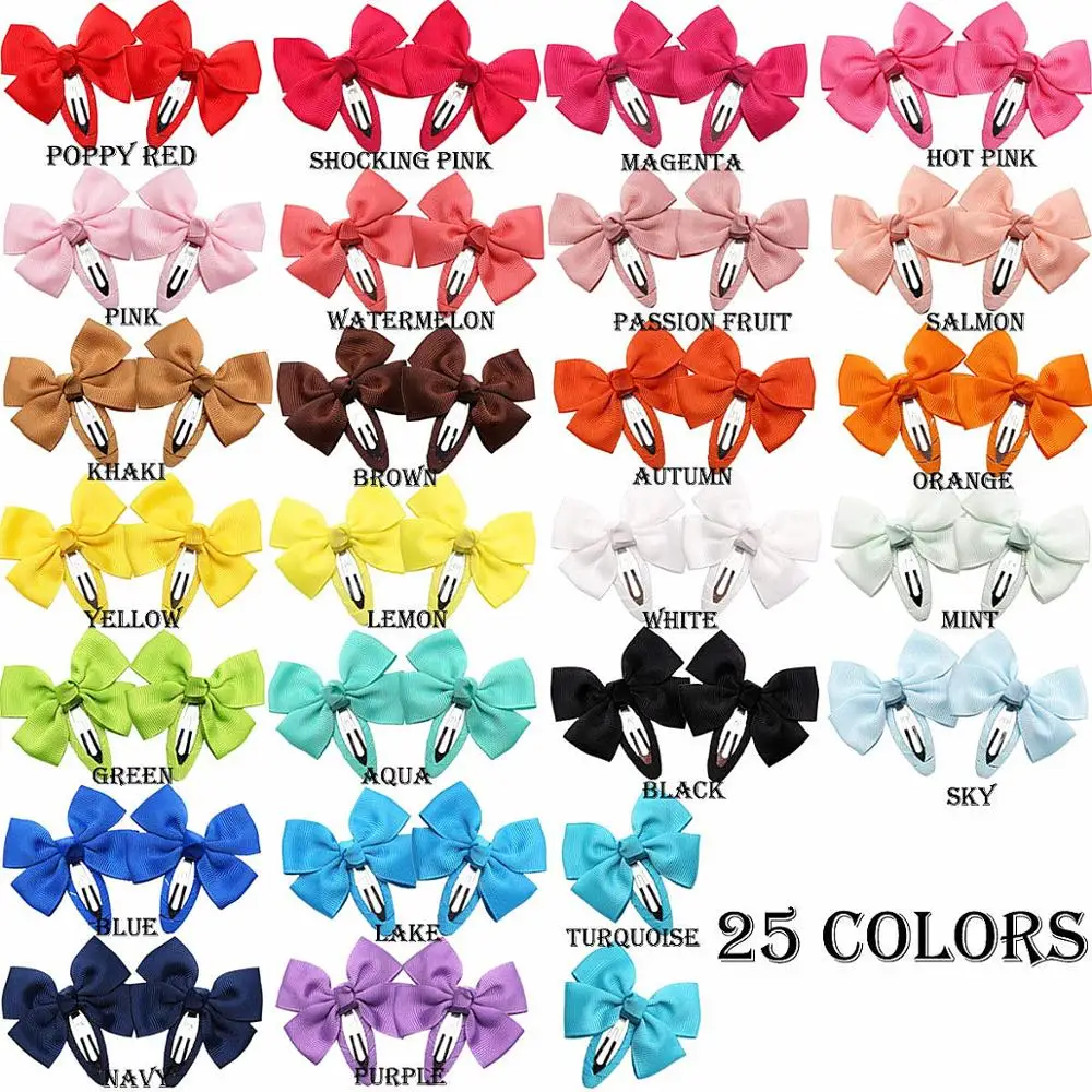 

50pcs/lot Girls Hair Barrettes No Slip Fully Wrapped Hair Bows Clips Snap for Toddlers Baby Girls Kids Women Hair Accessories