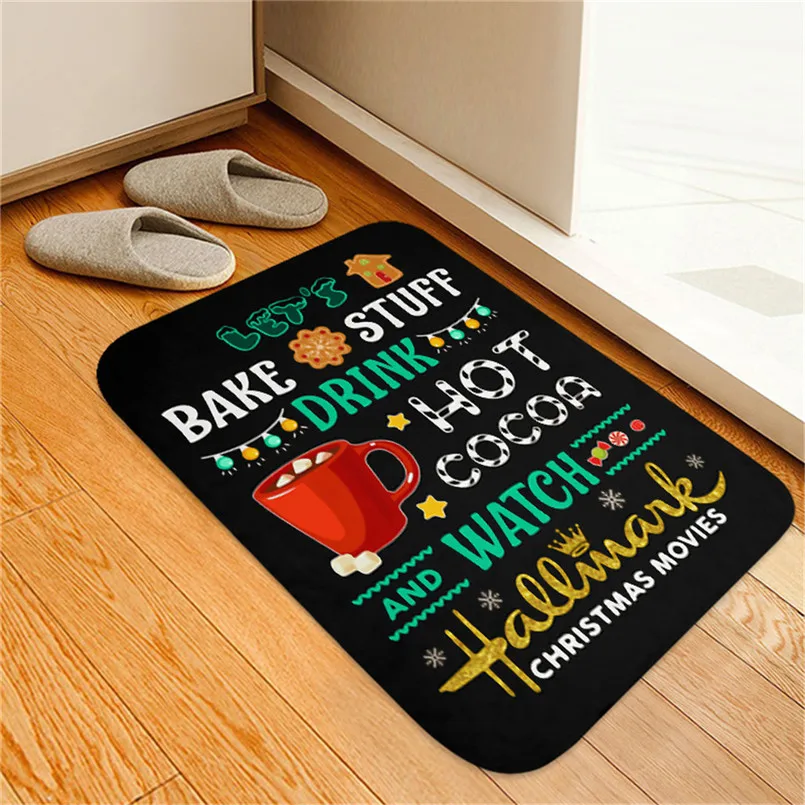 40x60 см Рождественский коврик дверь кухни напольный коврик ванной коврик с принтом хлопковые ковер на пол alfombra с утолщённой меховой опушкой, 40S25