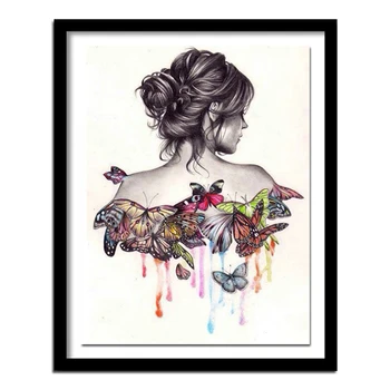 

Needlework Diy Diamond Painting Cross Stitch butterfly beauty Painting Diamond Embroidery Square Diamond Pictures