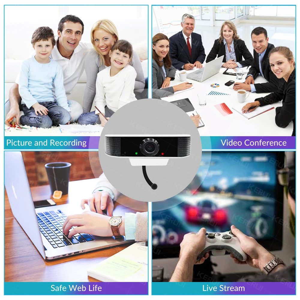 KERUI 2MP 1080P мини встроенный микрофон веб камера Full HD USB для ПК компьютера ноутбука LIVE