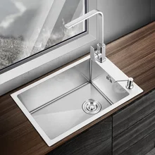 Матовая раковина из нержавеющей стали, серебряная мойка для овощей, раковина большого размера, кухонная раковина выше счетчика 60x40 см