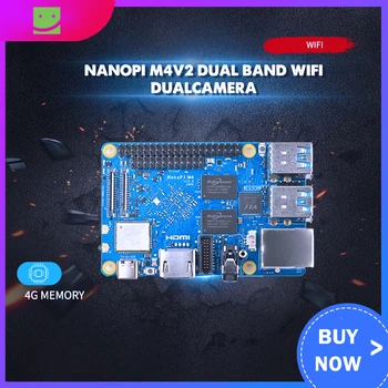 

FriendlyARM NanoPi M4 V2 4GB DDR3 Rockchip RK3399 SoC 2.4G & 5G dual-band WiFi+Bluetooth 4.1 supports Ubuntu Android