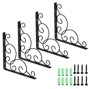 

4PCS Iron Wall Book Mounted Shelf Storage Rack Hanging Holder Organizer Rack Metal Tripod DTT88