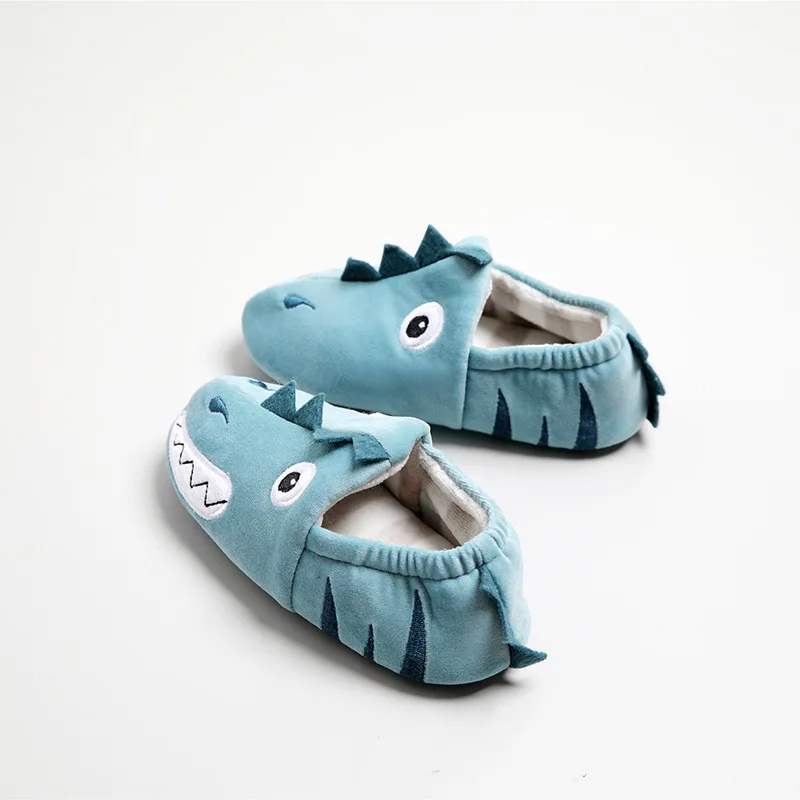 Suihyung/Детские домашние тапочки; зимняя теплая домашняя обувь; забавная обувь с рисунком монстра для мальчиков; слипоны на плоской подошве; Детская домашняя хлопковая обувь - Цвет: As Show