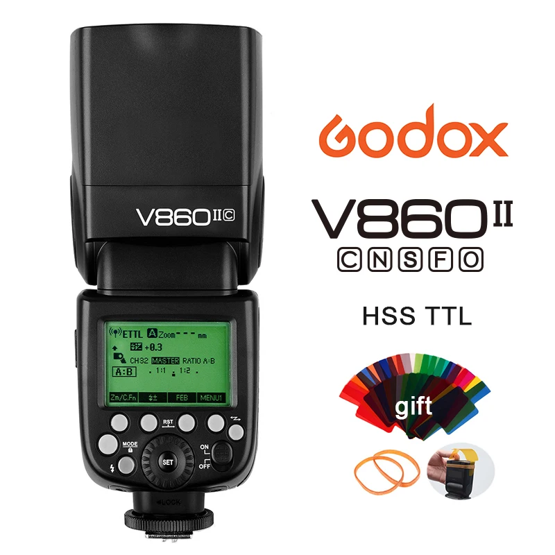 

Godox V860II Camera Flash GN60 HSS TTL Speedlite Flashlight for Canon Nikon Sony Olympus Fujifilm Synchronizer on-camera flash
