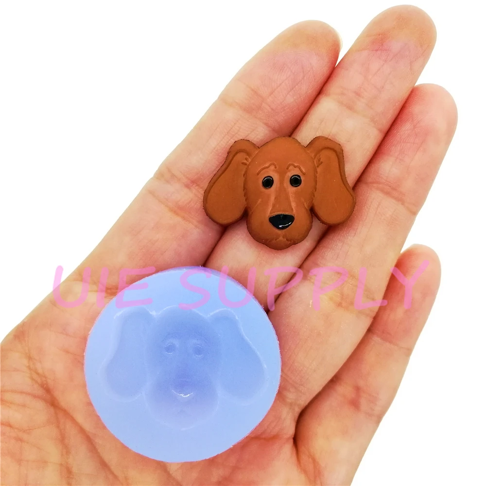 DYL912U 26.9mm x 19.8mm Cute Dog Head Silicone Mold Fondant Cake Decoration Candy Resin Clay Art Earrings Necklace Pendant DIY | Дом и сад