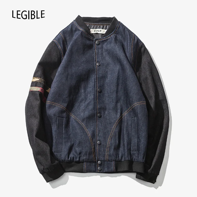 

2019 Hip Hop Jacket Men Casual Solid Loose Men Denim Bomber Jacket Male Baseball Men's Windbreaker Jackets Coat Men