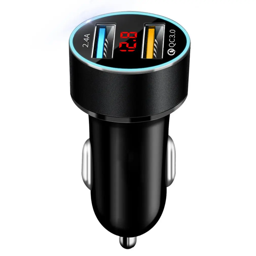 Auto Accessories Dual USB Digital Display Car Charger Portable Cigarette Lighter With LED | Мобильные телефоны и