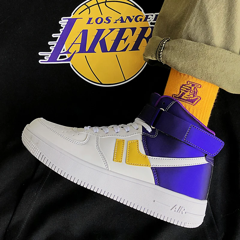 Lakers Clippers Celtics Force 1 Ретро Мужские баскетбольные кроссовки Карри Uptempo Kyrie 4 Boot Молодежные уличные кроссовки на платформе для мальчиков