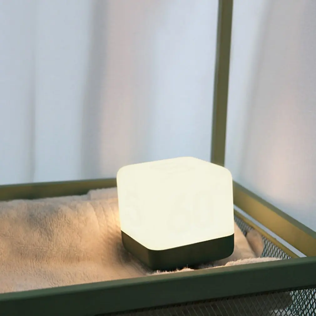 

Creative Flip Timing Atmosphere USB Rechargeable Night Light Magic Cube LED Energy Saving Home Bedroom Decoration Lights Sale