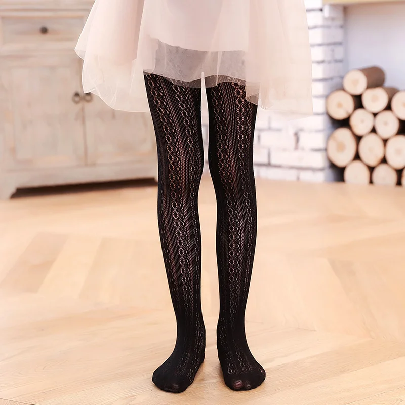 New Summer Breathable Hollow 2-12T Girls White Lace Tights