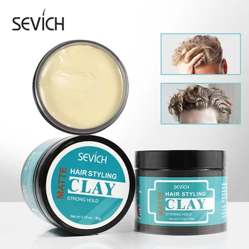 

Sevich 80g Hair Styling Strong Hold Hair Clay Mud for Matte Finished Molding Cream Long Lasting Stereotype Hair Wax