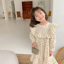 

New ChilNdren Spring Summer Casual Dress Baby Girls Dresses Trendy Kids Long Sleeve Ruffle Special Occasion High Quality