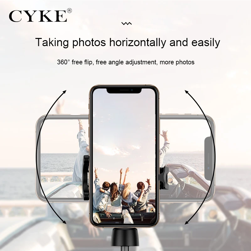 CYKE мини-независимый штатив телескопическая штанга ручной беспроводной Bluetooth селфи-палка 3 в 1 пульт дистанционного управления затвором Селфи