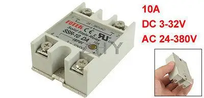 

10Pcs SSR-10DA Rectangular Single Phase Solid State Module Relay 10A