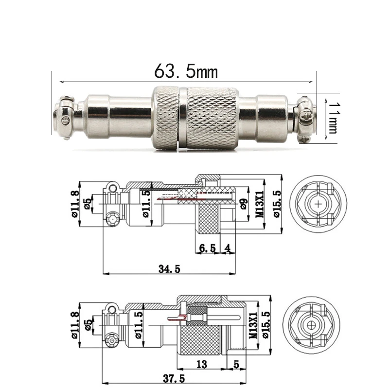 GX12 Aviation Circular Connector 4pin Male Plug& Female Socket 12un 