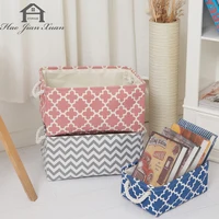 Cube Canvas Fabric Storage Basket Clothes Folding Storage Box For Nursery Underwear Toy Organizer Laundry Basket With Handle 1