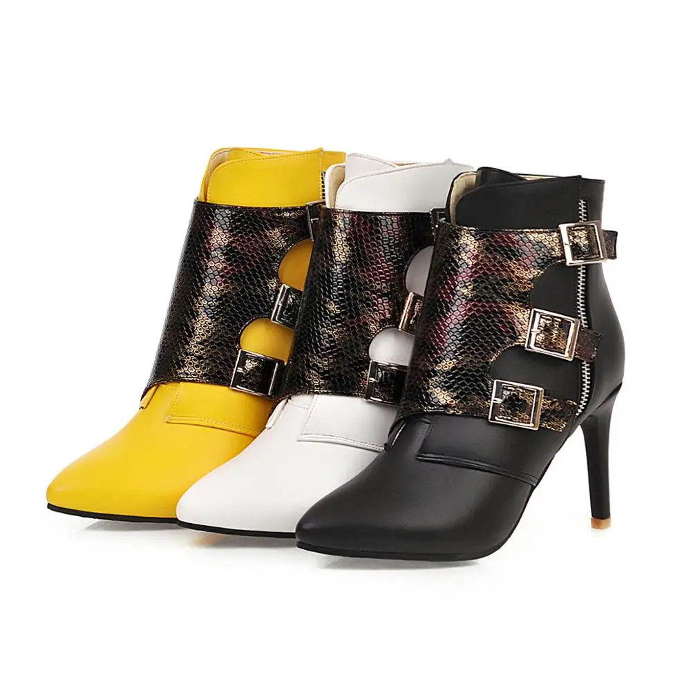 

Autumn Boots Women's Rubber Shoes Rain Bootee Woman 2019 Luxury Designer Booties Ladies Rock Pointy Ankle Large Size High Heel