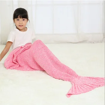 

Fashion Knitted Mermaid Tail Blanket Handmade Crochet Adult Bed Wrap Soft Sleeping Bag Blankets FPing