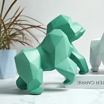 

Geometric Abstract White Hamadryas Sculpture Orangutan Baboon Statues Wildlife Animal Decor Ornament Home Decoration Accessories