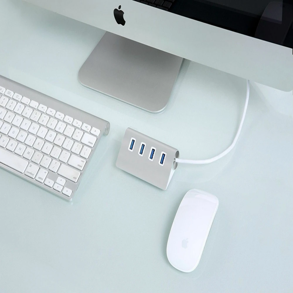 Алюминиевый usb-хаб, 4 порта USB 3,0, 5 Гбит/с, высокоскоростной usb-разветвитель, адаптер для Macbook Pro, ПК, ноутбука, аксессуары для huawei mate 20