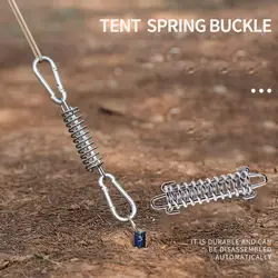 Wind Rope Buckle Anti-corrosion Stable 304 Stainless Steel Tent Spring Hook Buckle for Camping