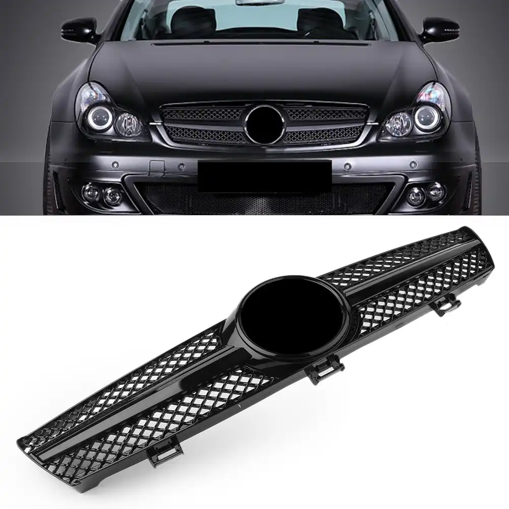 Car Front Grille Amg Style Grill For Mercedes Benz W219 Cls500 Sls600 Cls Class 2004 2005 2006 2007 Gloss Black 1 Fin W Emblem Racing Grills Aliexpress