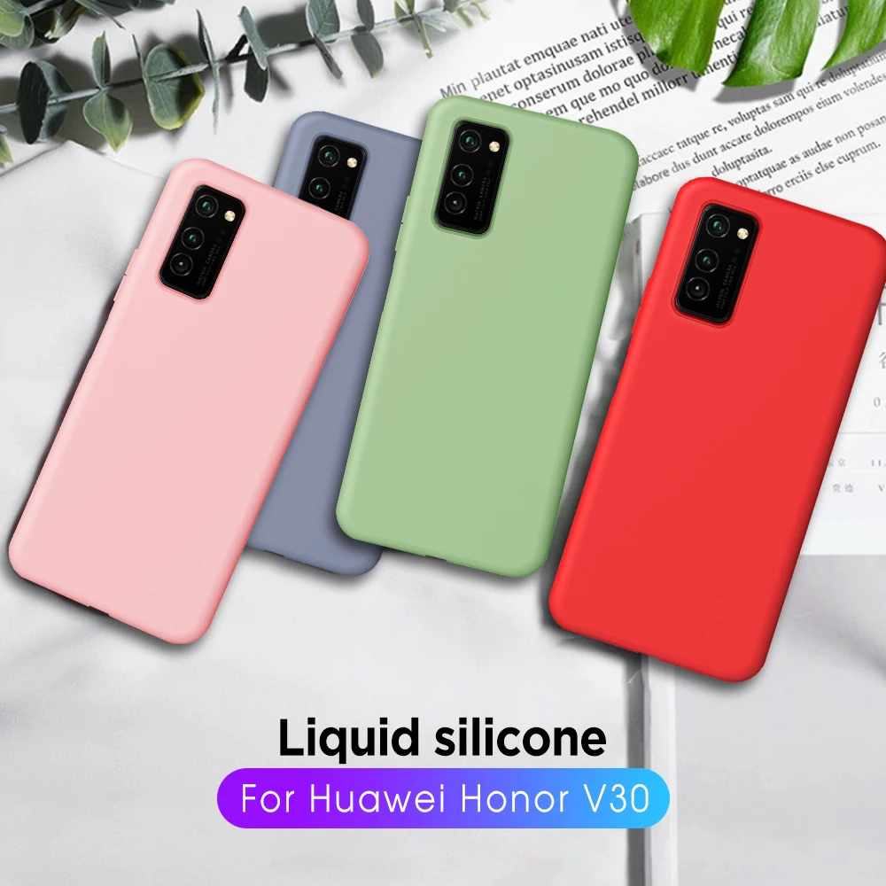 Luxury Liquid Silicone Case For Huawei Honor 20 Pro 10 Lite Cell Phone Soft Back Cover for 20S V30 Candy Color TPU Bag |