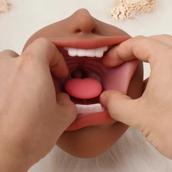 Oral Masturbator Cup Realistic Mouth For Blowjob Men Masturbation Sex Shop Artificial 3D Mouth Deep Throat Pussy Pocket Sex Toys 6