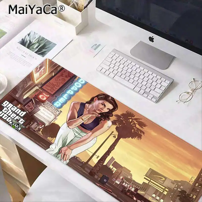 MaiYaCa Подарочный коврик для мальчика GTA 5 пляжный фиксирующий край коврик для мыши игровой коврик большой коврик для мыши клавиатуры коврик - Цвет: Lock Edge 40X90cm