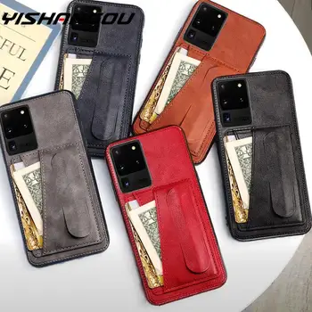 

For Samsung Galaxy S20 Ultra A51 A71 A50 A70 A20 A30 A30S Case Card Slot Sliding Door Pocket Case For Samsung Note 10 S10 Plus