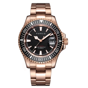 

Parnis Automatic Mechanical Watches Men 21 Jewel Miyota 8215 Sapphire Crystal 5Bar Rose Gold Stainless Steel Bracelet Mens Watch