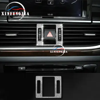 

For Audi A7 A6 C7 12-17 Crystal Style Warning Light Button Frame Cover Trim